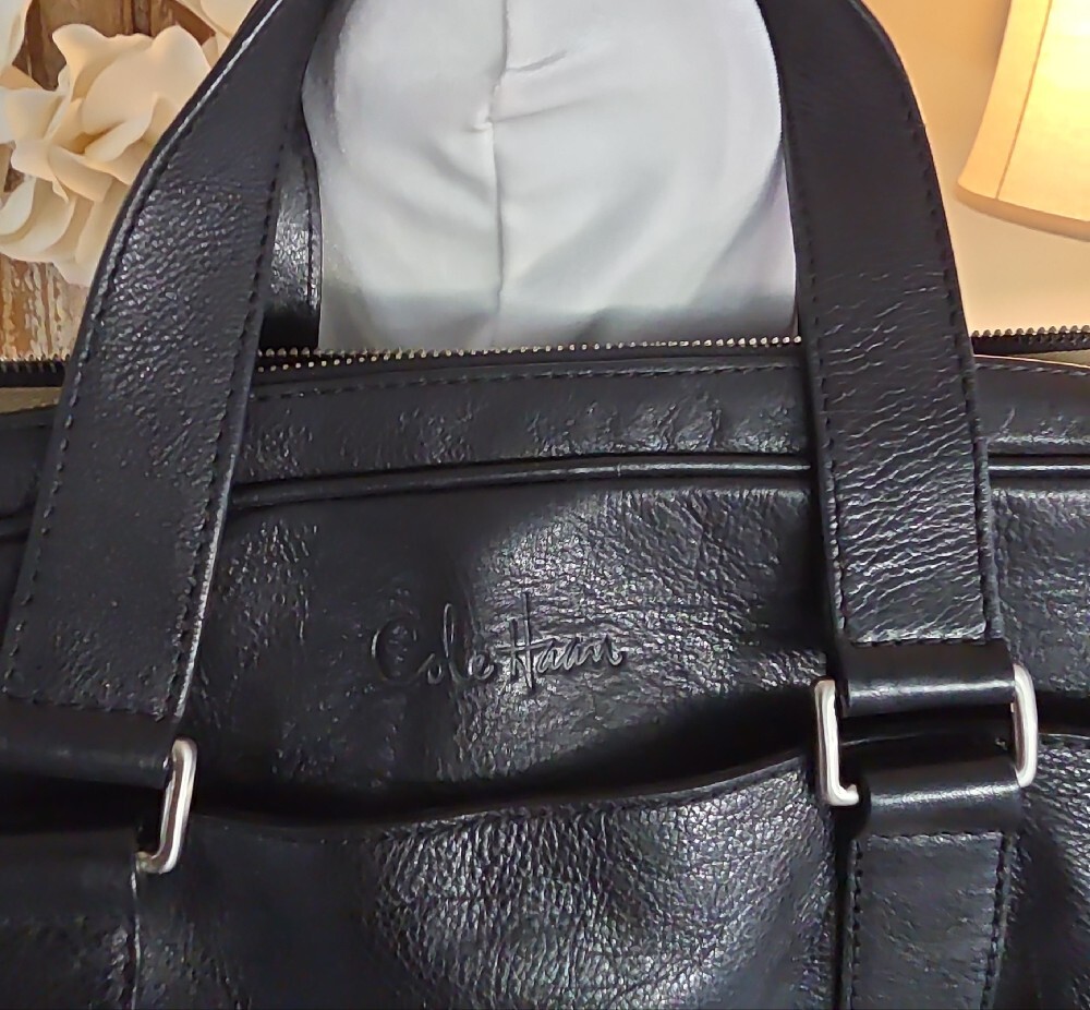 Cole Haan Black Leather Briefcase - Picture 2 of 14